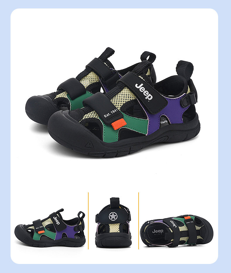 Jeep Children's Closed-Toe Sandals for Boys, Summer Water Shoes, 2026 New Model, Suxi Shoes for Girls, Non-Slip Beach Shoes — 38