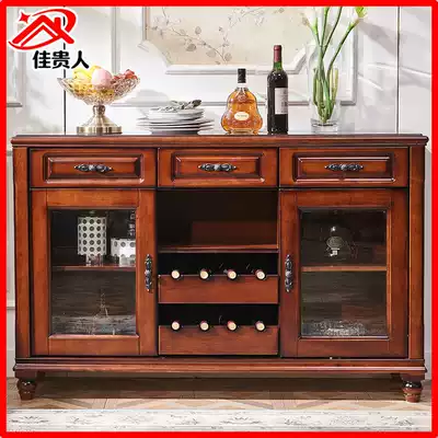 American country antique old door Bowls and chopsticks Wine with drawer Full solid wood storage table side cabinet