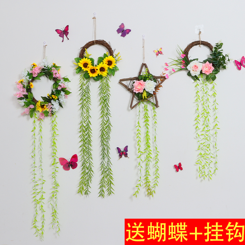 Floral ring decoration Microscape wall-hanging kindergarten Christmas hanging air creative hanging decoration corridor Hanging Decoration Classroom Arrangement
