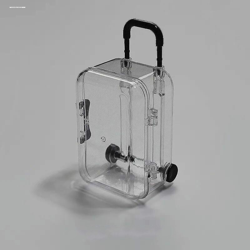 Miniature trolley case! Extendable! Movable wheels, transparent mini storage box, cute doll-shaped, hot-selling new product.
