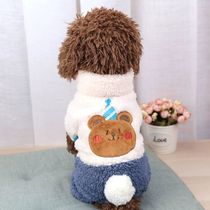 Dog plus velvet clothes cat pet clothes small dog Teddy autumn winter clothes than bear Bomei pit bull dog warm