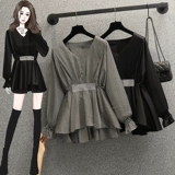 Весенняя модная рубашка, комплект, корсет для отдыха, штаны, большой размер