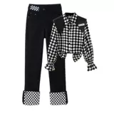 Модная военно-морская рубашка, осенний комплект, прямые свободные джинсы, большой размер