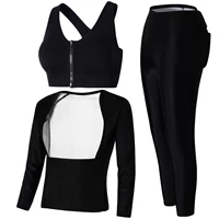 Противоударный лонгслив, черный бюстгалтер, штаны