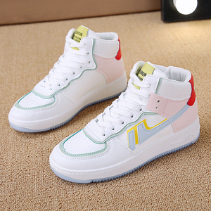 超火百搭高帮小白鞋女秋冬新款韩版板鞋