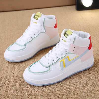 超火百搭高帮小白鞋女秋冬新款韩版板鞋