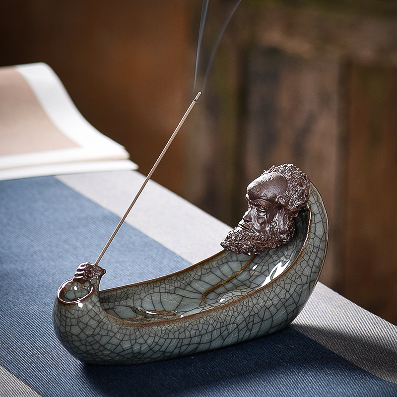 Dragon Springs Antique Iron Tire Back back incense stove Home Indoor large room Large room Ceramics Damo Wire Incense Stove Creative Pendulum