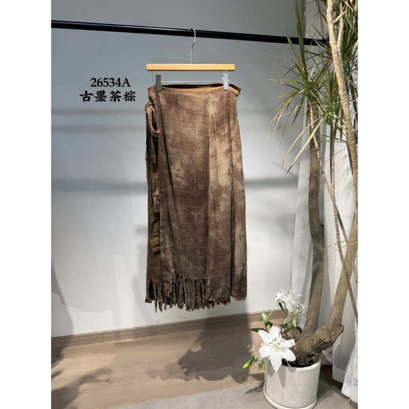 Yimu Elegant Tassel Handmade Fashion Versatile Retro Wrap Skirt 26534A Yimu Elegant Tassel Handmade Fashion Versatile Retro Wrap Skirt 26534A