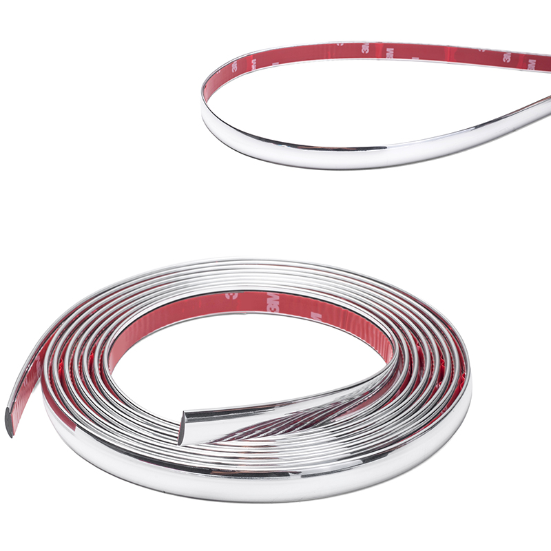 Bright Silver Car Anticollision Car Door Insurance Rod of net anti-bump adhesive tape body decorative strip Self-adhesive bright strip