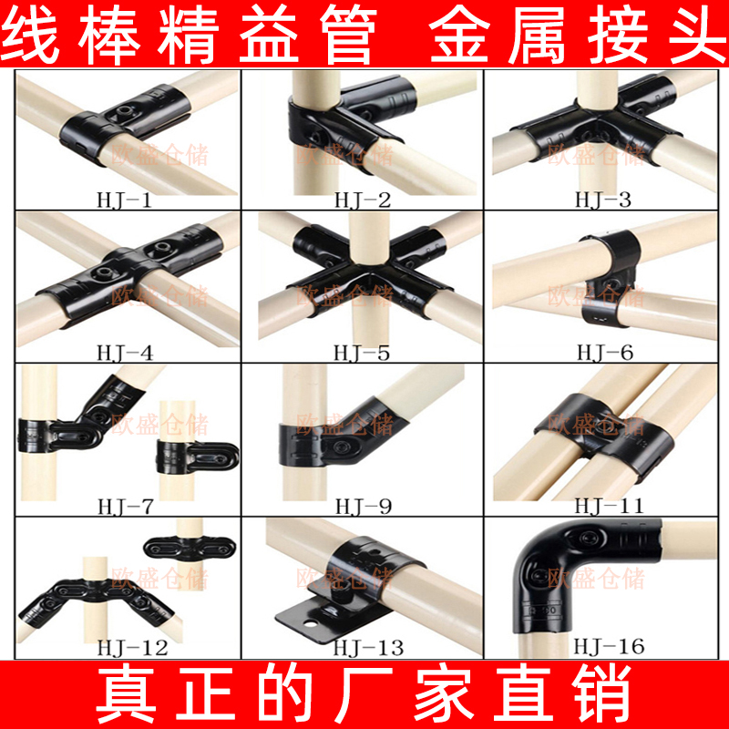 Direct selling outer diameter 28MM lean pipe fittings turnover car bar fittings composite pipe lean pipe fittings HJ series