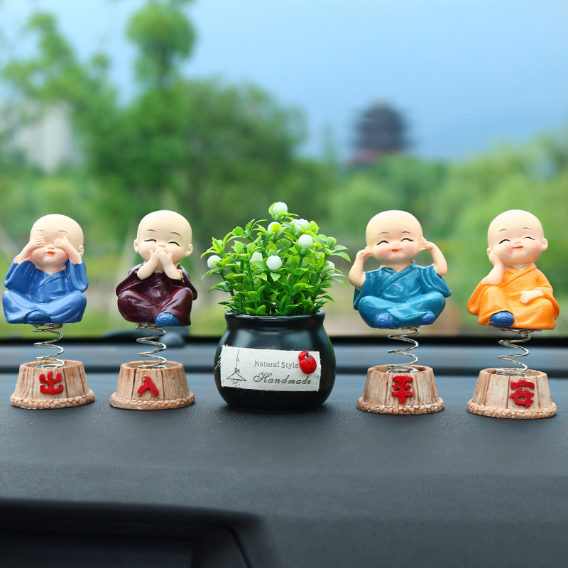 Car swing piece net red four small monk creative car adorable car adornment swing piece upscale personality adornment