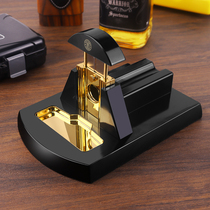 Cigar cutting table metal stainless steel smooth sharp cigar table solid wood cigar scissors thickened cigar scissors