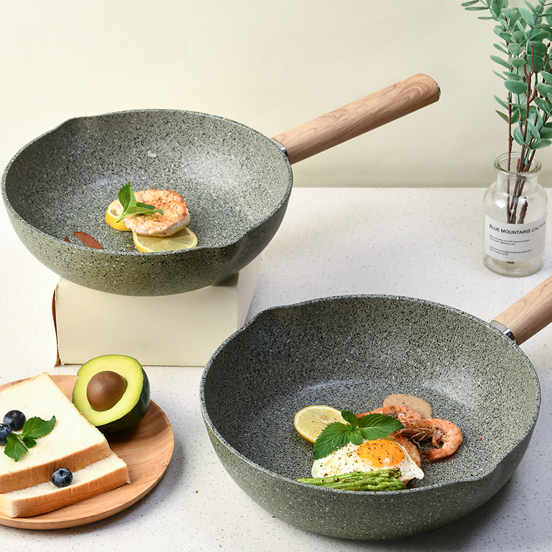 Food still green olive Maifan stone non-stick frying pan western food steak frying pan induction cooker gas stove universal