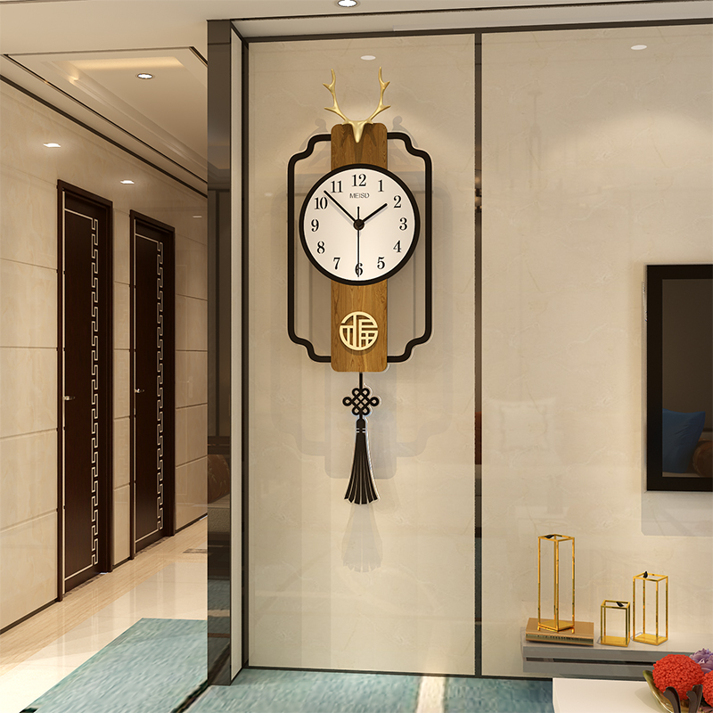 New Chinese watch and clock clock living room atmospheric personality light luxury decorative clock wall Home Fashion hanging watch Chinese style