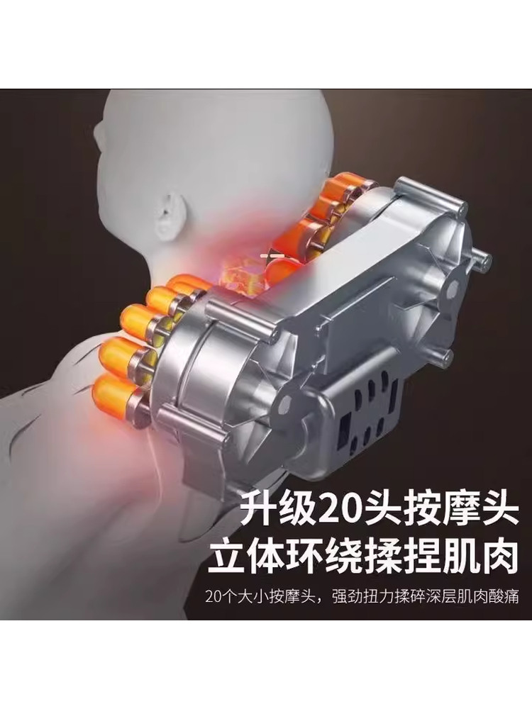 Full-Body 6-Button Large Cervical Massage Pillow for Home Use, Cushion with Heat Therapy, Massage and Kneading for Neck, Waist, and Trapezius Muscles