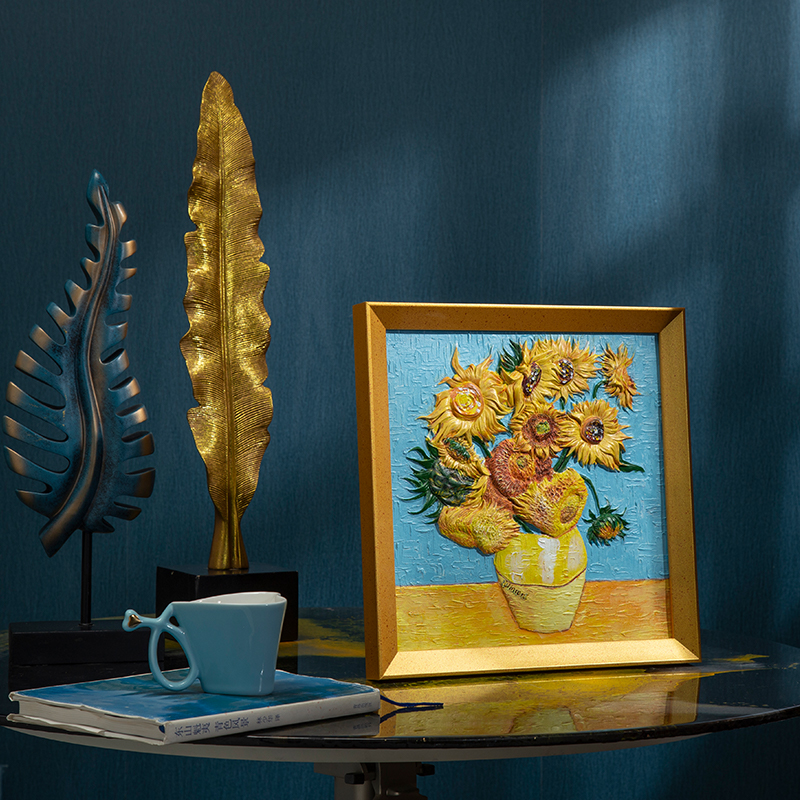 Play with Van Gogh Sunflower DIY hand painting zero base color fill relief painting digital oil painting high-end gift
