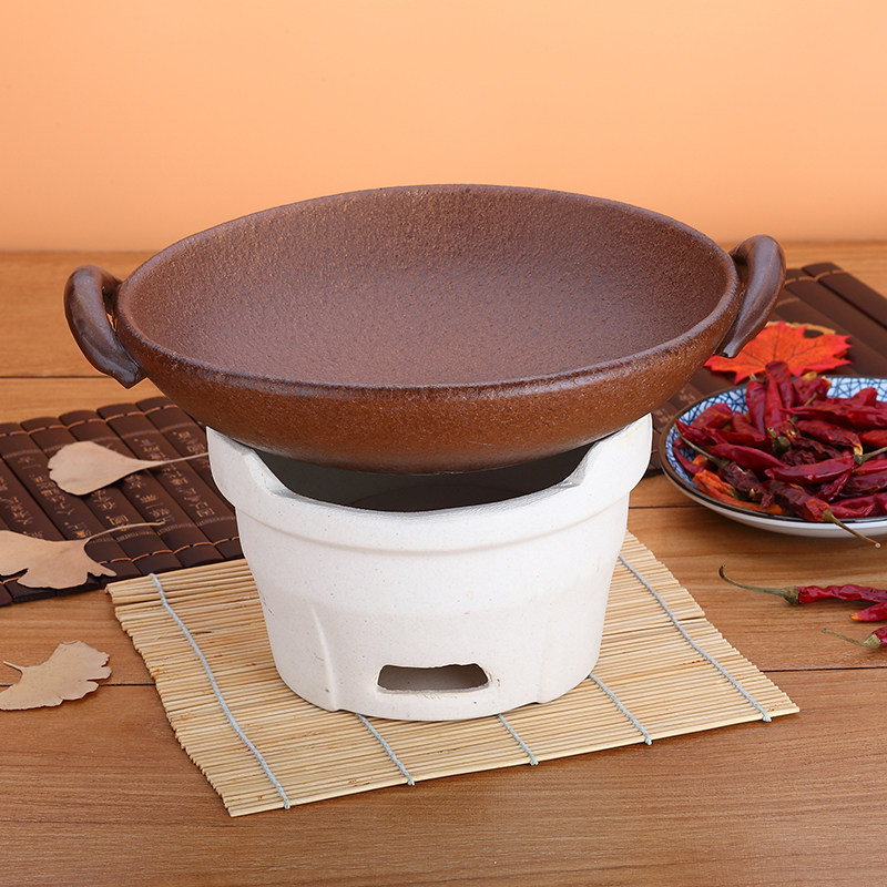 Pottery charcoal stove boiled tea coarse pottery unglazed casserole dry pot high temperature smokeless charcoal hot pot soil bowl plum rice with the same model
