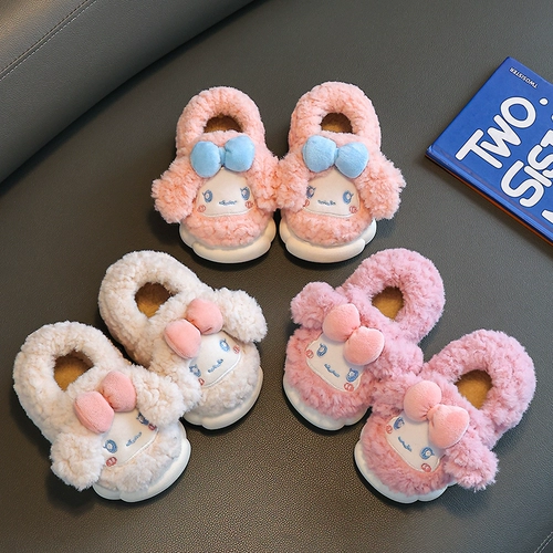 Демисезонная детская мультяшная удерживающая тепло обувь, детские тапочки