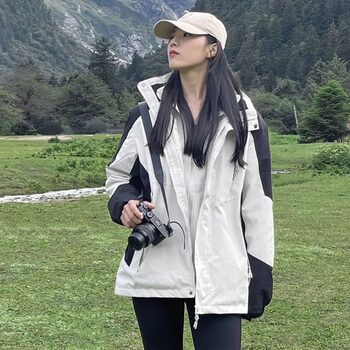 Three-In-One Jacket Women's Detachable Autumn and Winter 2024 New Outdoor Windproof and Waterproof Couple Mountaineering Clothing