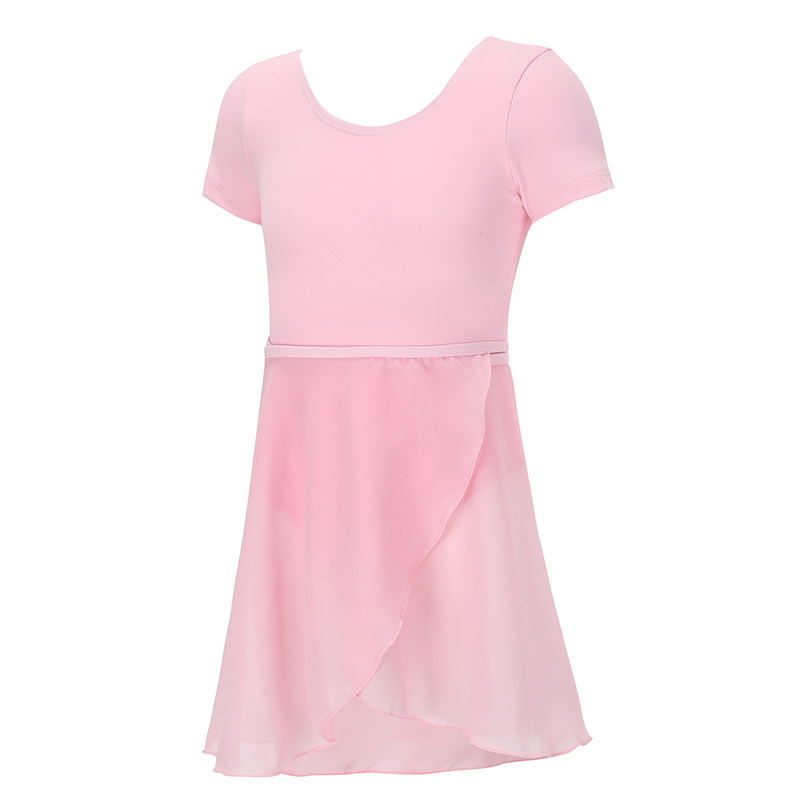 Swiga short-sleeved children's dance skirt pink ballet jumpsuit girl practice clothes