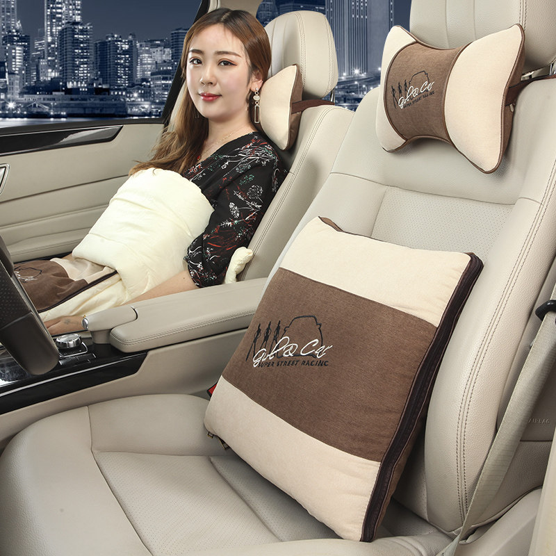 Car Holding Pillow Quilt Dual-use Pure Cotton Car Holding Pillow Pair Car Air Conditioning Quilt With Pillow Inside Backrest In Backrest Car