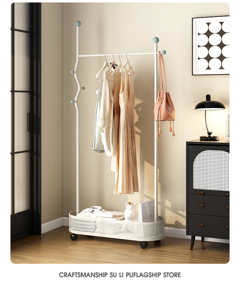 Вешалка 速立普中古风衣帽架衣服收纳层架客厅阳台晾衣架家用卧室落地挂衣架 Shulipu