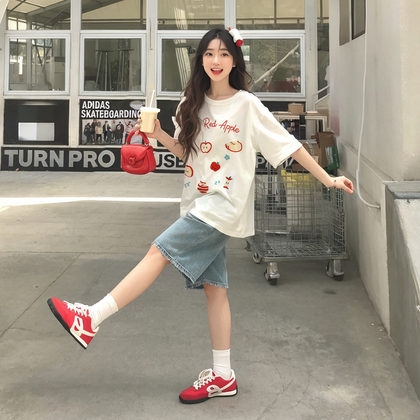 Летняя одежда ootd, белая женская футболка с короткими рукавами, 2025, новый стиль, чистый хлопок, свободная, с короткими рукавами, огромная, красивая женская блузка Изображение 1