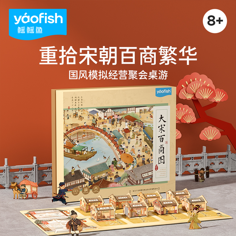 Yaofish Great Song 100 Shang Tuan Children's Puzzle Table Tours Song Dynasty Mock Business Gathering Parenting Gifts Toys 8-Taobao