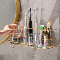 Toilet toothbrush holder Home Free to punch containing box hanging wall wall-mounted gargling cup suit tooth cup shelve