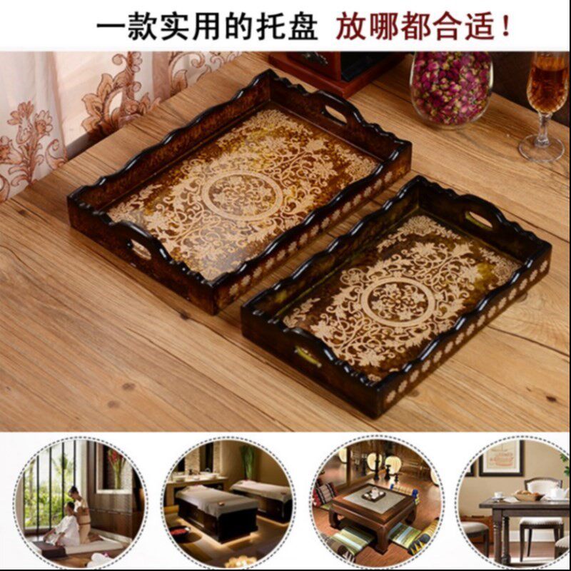Beauty salon tray essential oil special plate Thai ceramic dish toning film bowl dish spa dish wooden tool