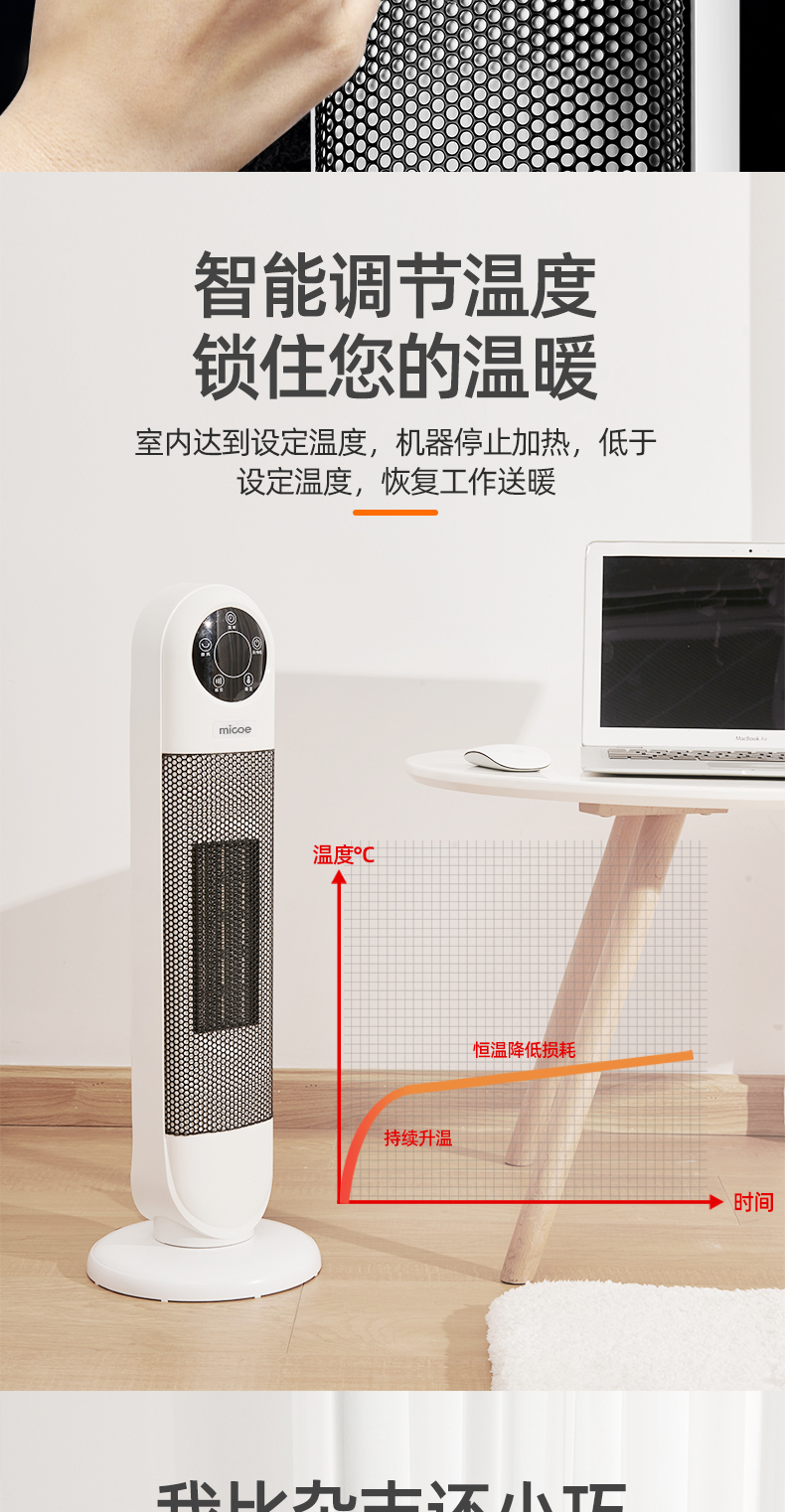 四季沐歌 家用取暖器 暖风机 2000W 图11