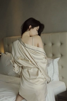 Короткий банный халат, цвета шампанского, для подружки невесты