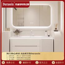 Modern cream style bathroom wash basin Corian integrated basin bathroom cabinet combination wash basin basin