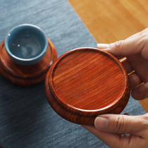 Solid Wood round incense burner base vase seal purple sand pot tea cup tea set tea tray stone wood carving decorative wooden bracket
