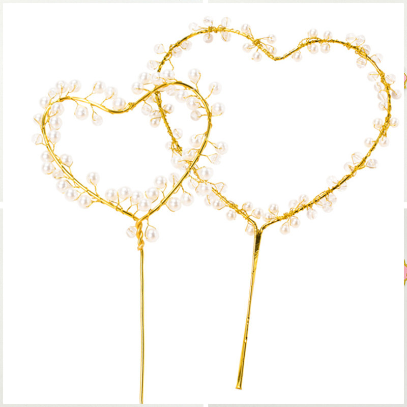 Love Pearl Tree Cake Insert Card Handmade Garland Birthday Cake Decoration Baking Supplies Party Decoration