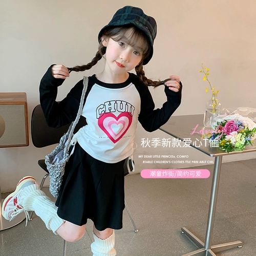 Хлопковый осенний приятный телу лонгслив, подходит для подростков, круглый воротник, впитывает пот и запах, в корейском стиле