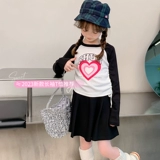 Хлопковый осенний приятный телу лонгслив, подходит для подростков, круглый воротник, впитывает пот и запах, в корейском стиле