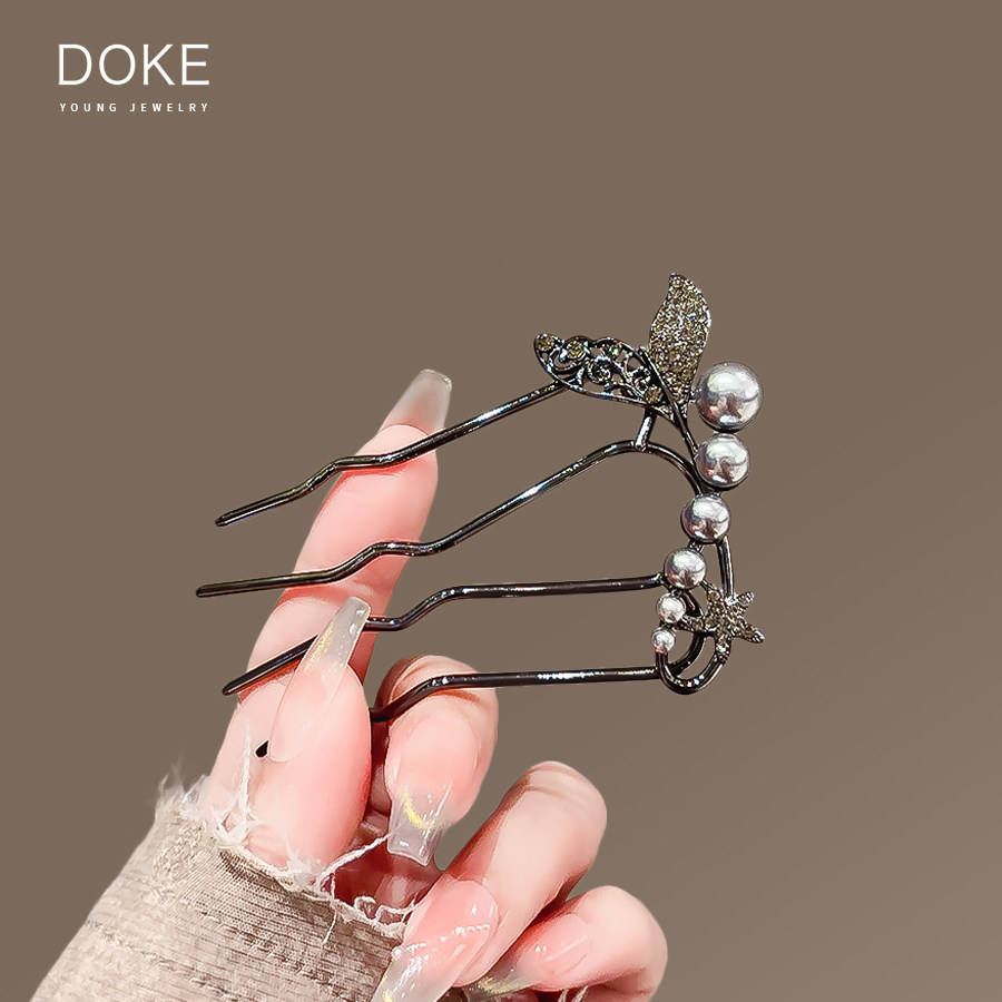 Stylish pearl fishtail hair comb, new niche high-end hair comb, hair updo comb, bangs comb, clip, hairpin.