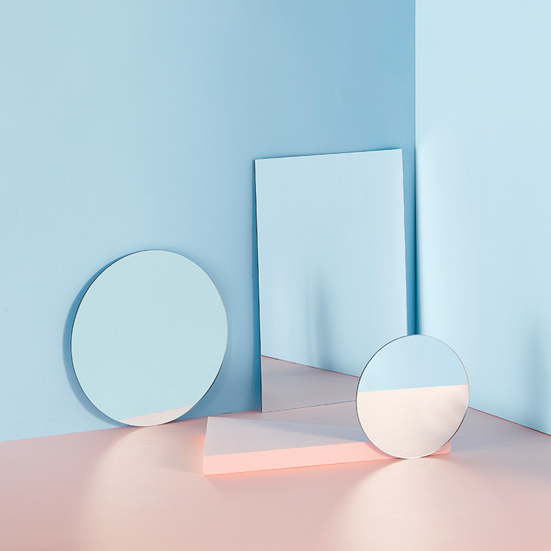 Acrylic mirror photo props reflection board reflector ins shooting background cosmetics skin care products jewelry with ornaments posing photography props