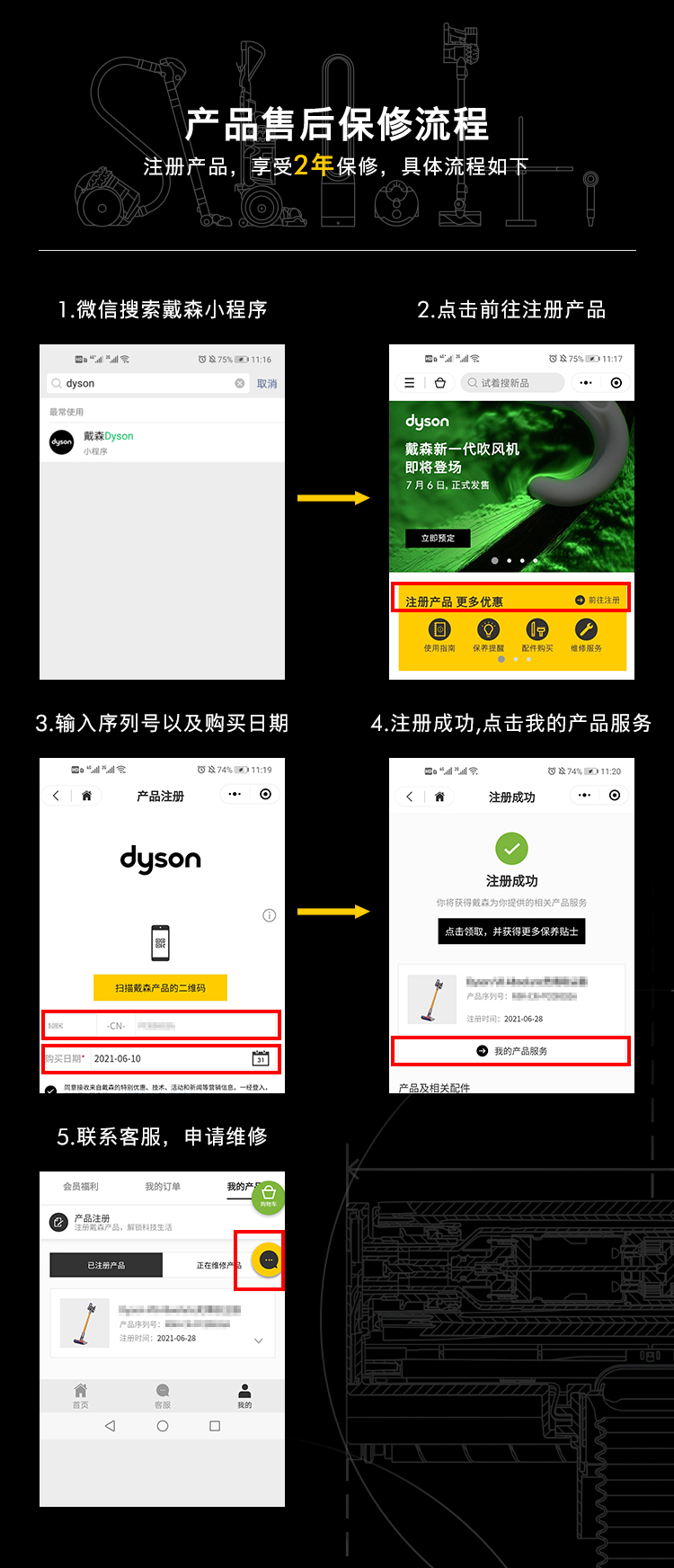 戴森Dyson V8顶配 Absolute 无线吸尘器 配6吸头 国行有保修 图4