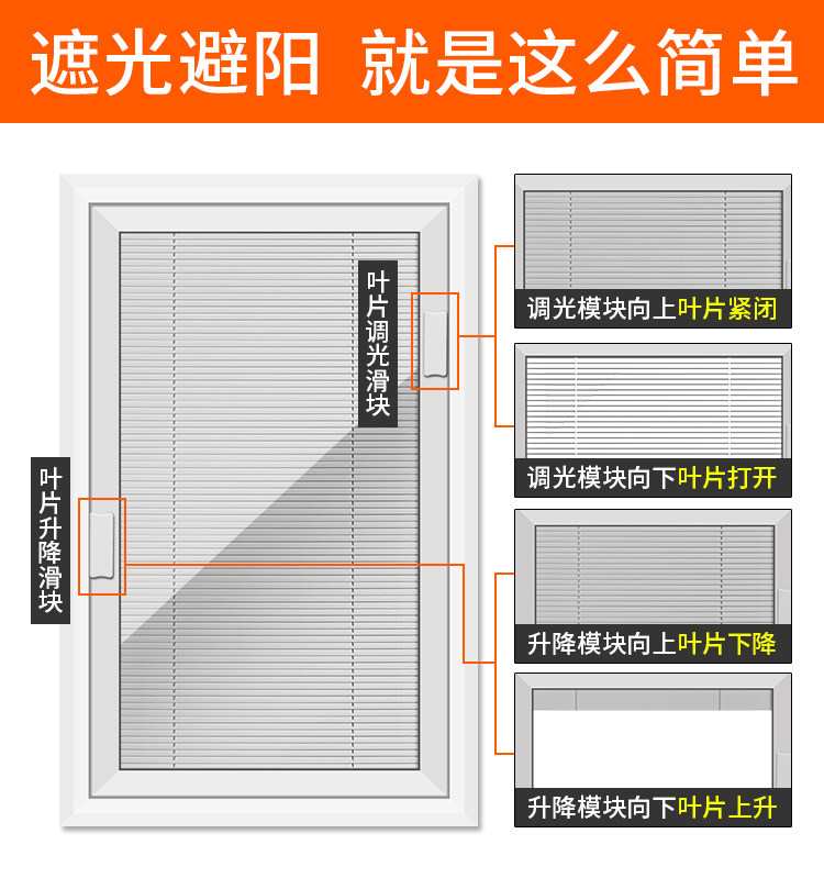 厂家供应 新款 单玻磁控百叶玻璃 百叶窗办公家用 批发定制款详情2