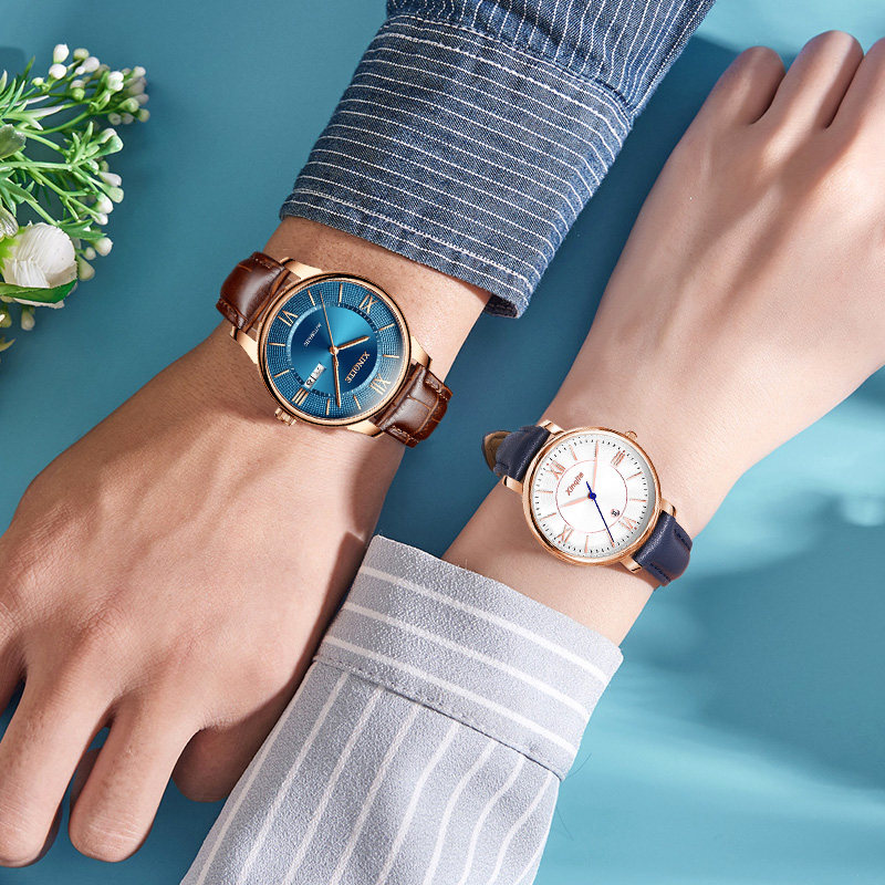 2022 new couple watches a pair of 1314 men's and women's watches waterproof simple temperament fashion mechanical watch lettering