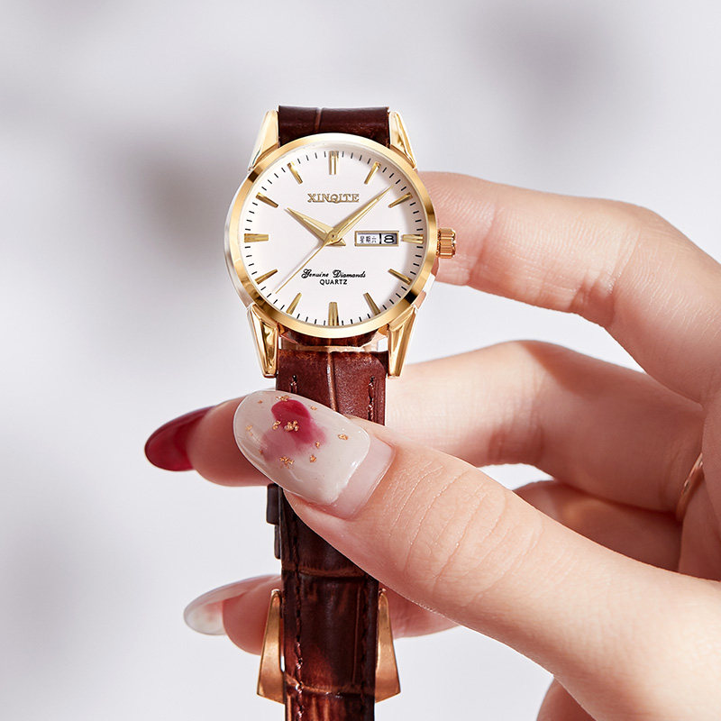 Watch lady fashion small fine tape female watch minimalist temperament in wind fur belt seven-night gift