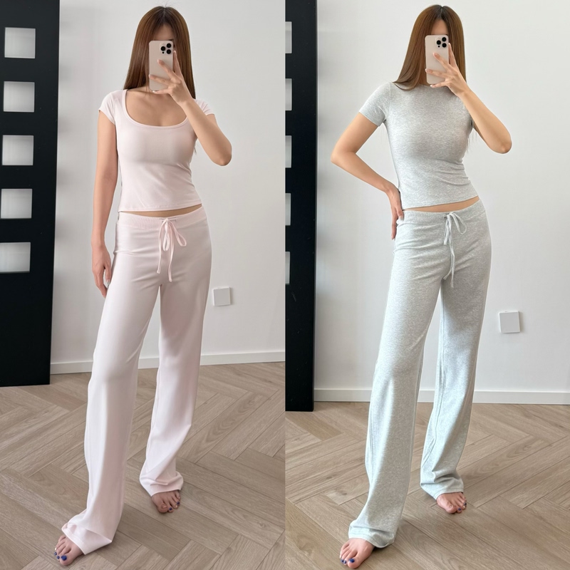 Skims 26 Spring/Summer New Color Cotton Jersey Soft and Comfortable Cotton Loose Straight Drawstring Pants