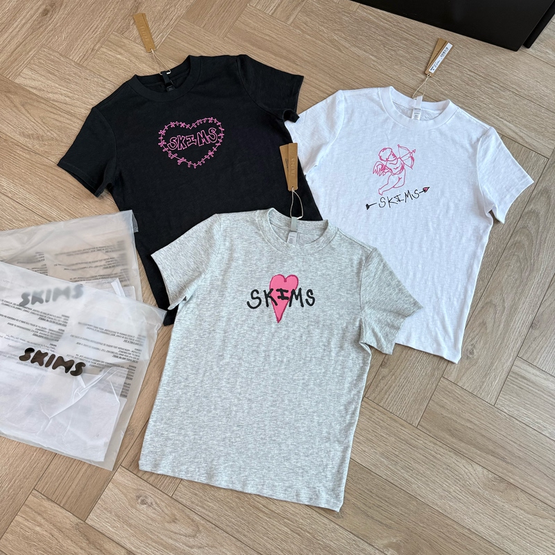 Soft and Comfortable 2026 Spring/Summer New Style S Kardashian Valentine's Day Heart Cupid Cotton Short-Sleeved T-Shirt