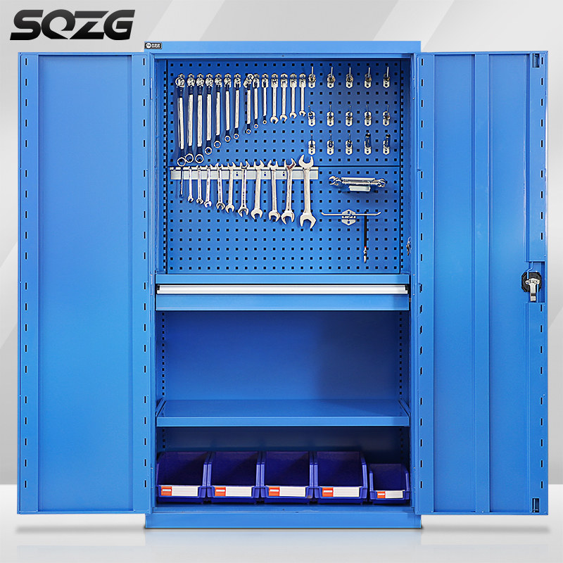 SQZG heavy workshop tool cabinet double door iron cabinet drawer type multifunctional hardware parts tool cabinet