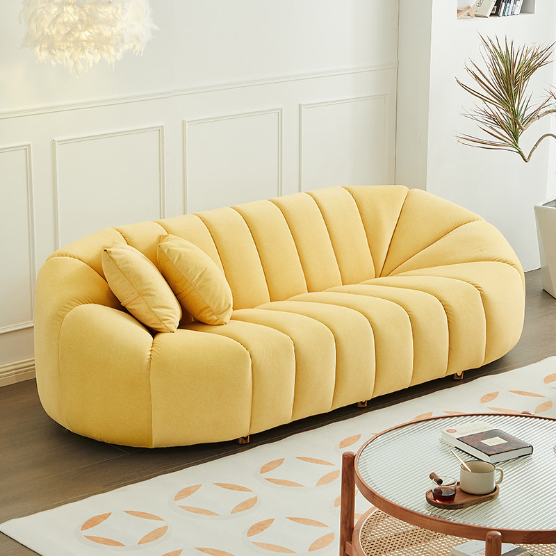 Sofa small family style living room Nordic modern minimalist designer net red with light lavish double trio bedroom fabric sofa