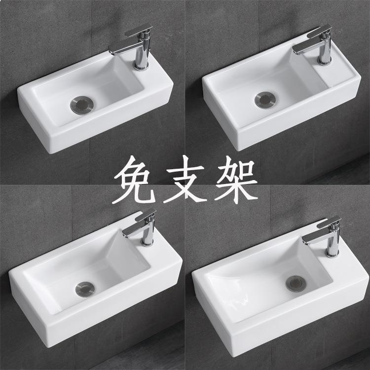 Wall-mounted ceramic washbasin single basin bathroom counter basin mini hanging basin bathroom balcony washbasin small