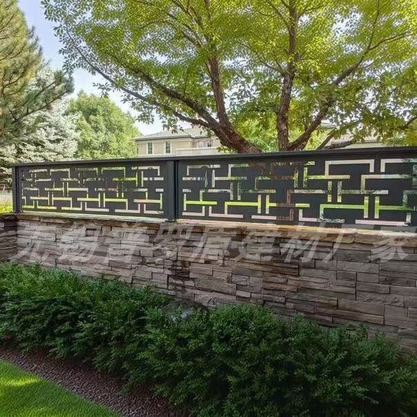 304 Stainless Steel Laser-Cut Courtyard Guardrail, Light Luxury Hollow-Out Villa Terrace Privacy Railing, Outdoor Anti-Corrosion