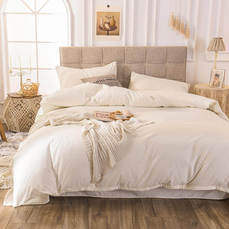 Hotel Guesthouse Bed Bedding 4 pieces of pure white bed cover Three sets of Mind Wind bed Gasawara With Wind 4